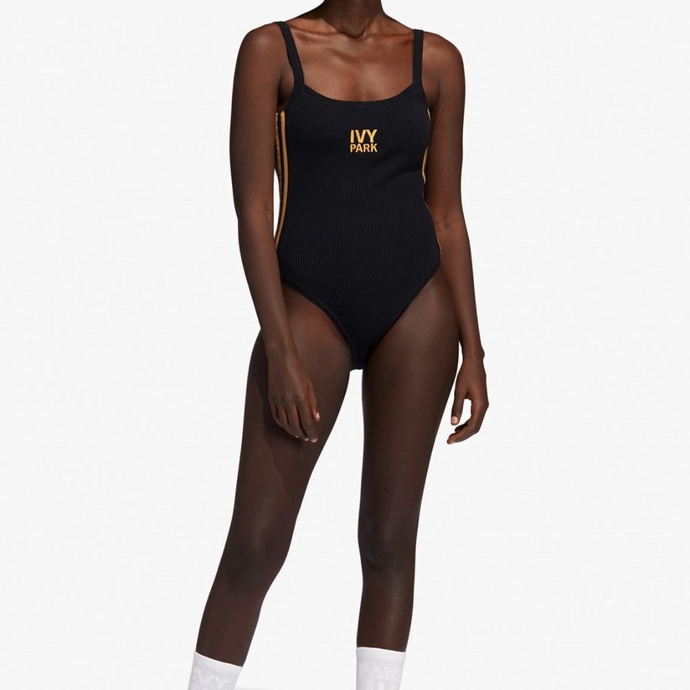 Adidas Women's Ivy Park Black Knit Tank Bodysuit Size Medium GR1485